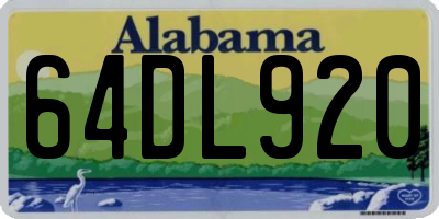 AL license plate 64DL920