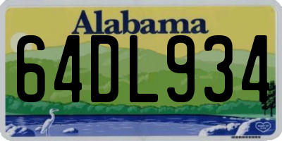 AL license plate 64DL934