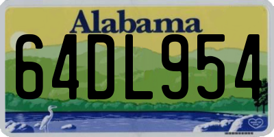 AL license plate 64DL954