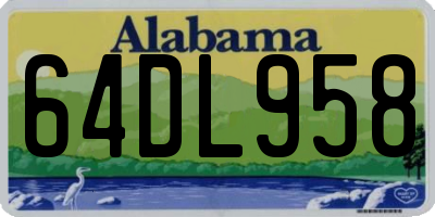 AL license plate 64DL958