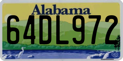 AL license plate 64DL972