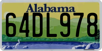 AL license plate 64DL978