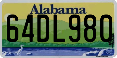 AL license plate 64DL980
