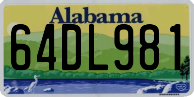 AL license plate 64DL981