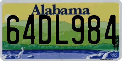 AL license plate 64DL984