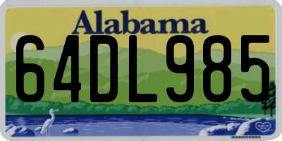 AL license plate 64DL985