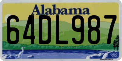 AL license plate 64DL987