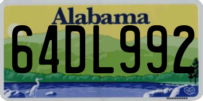 AL license plate 64DL992