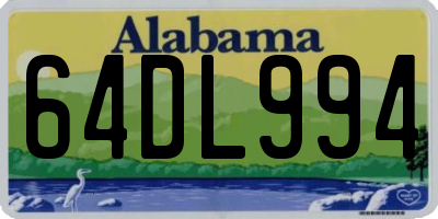 AL license plate 64DL994