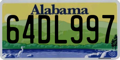 AL license plate 64DL997