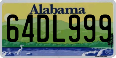 AL license plate 64DL999