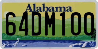 AL license plate 64DM100