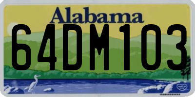 AL license plate 64DM103