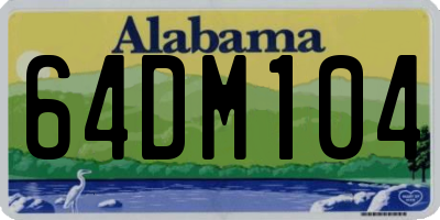 AL license plate 64DM104
