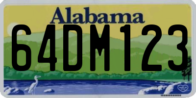 AL license plate 64DM123