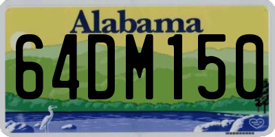 AL license plate 64DM150