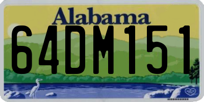 AL license plate 64DM151