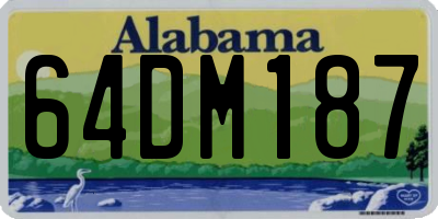 AL license plate 64DM187