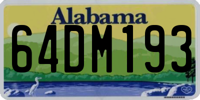 AL license plate 64DM193