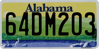 AL license plate 64DM203