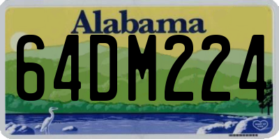 AL license plate 64DM224