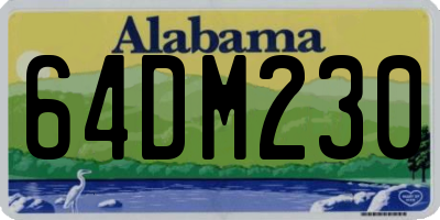 AL license plate 64DM230