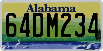 AL license plate 64DM234