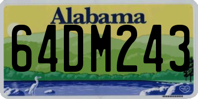 AL license plate 64DM243