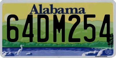 AL license plate 64DM254