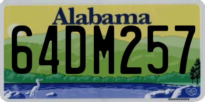 AL license plate 64DM257