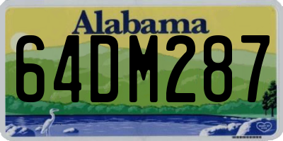 AL license plate 64DM287