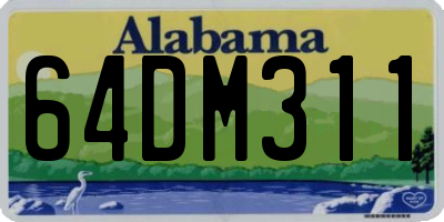 AL license plate 64DM311