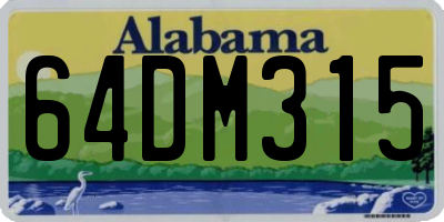 AL license plate 64DM315