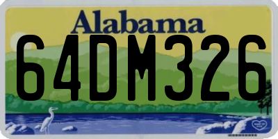 AL license plate 64DM326