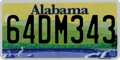 AL license plate 64DM343