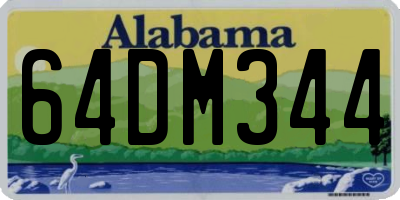 AL license plate 64DM344