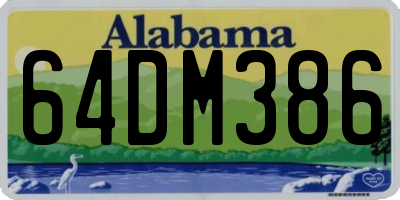 AL license plate 64DM386