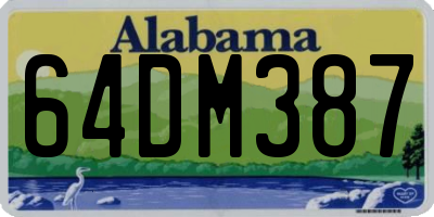 AL license plate 64DM387