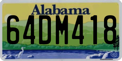 AL license plate 64DM418