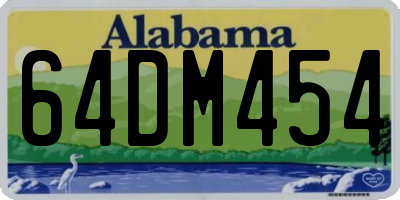 AL license plate 64DM454