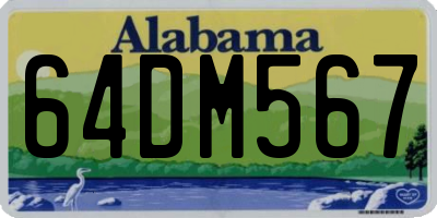 AL license plate 64DM567