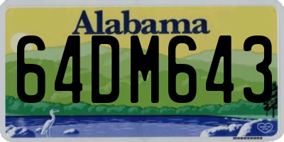 AL license plate 64DM643