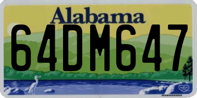 AL license plate 64DM647