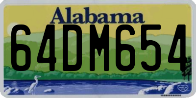 AL license plate 64DM654