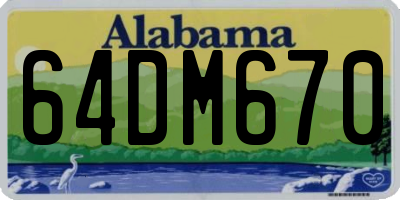 AL license plate 64DM670