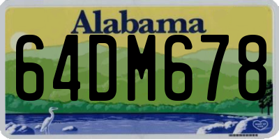 AL license plate 64DM678
