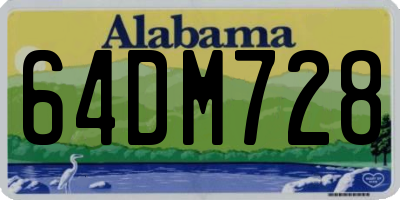 AL license plate 64DM728