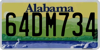 AL license plate 64DM734