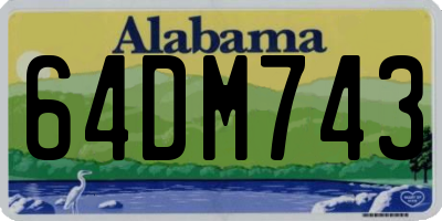 AL license plate 64DM743