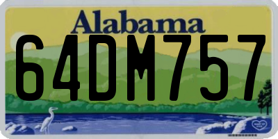 AL license plate 64DM757